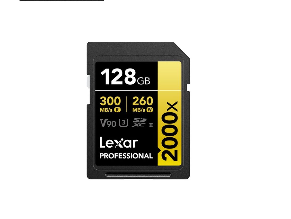 Stock photo of the Lexar 128GB Professional 2000x UHS-II SDXC Memory Card - Updated image