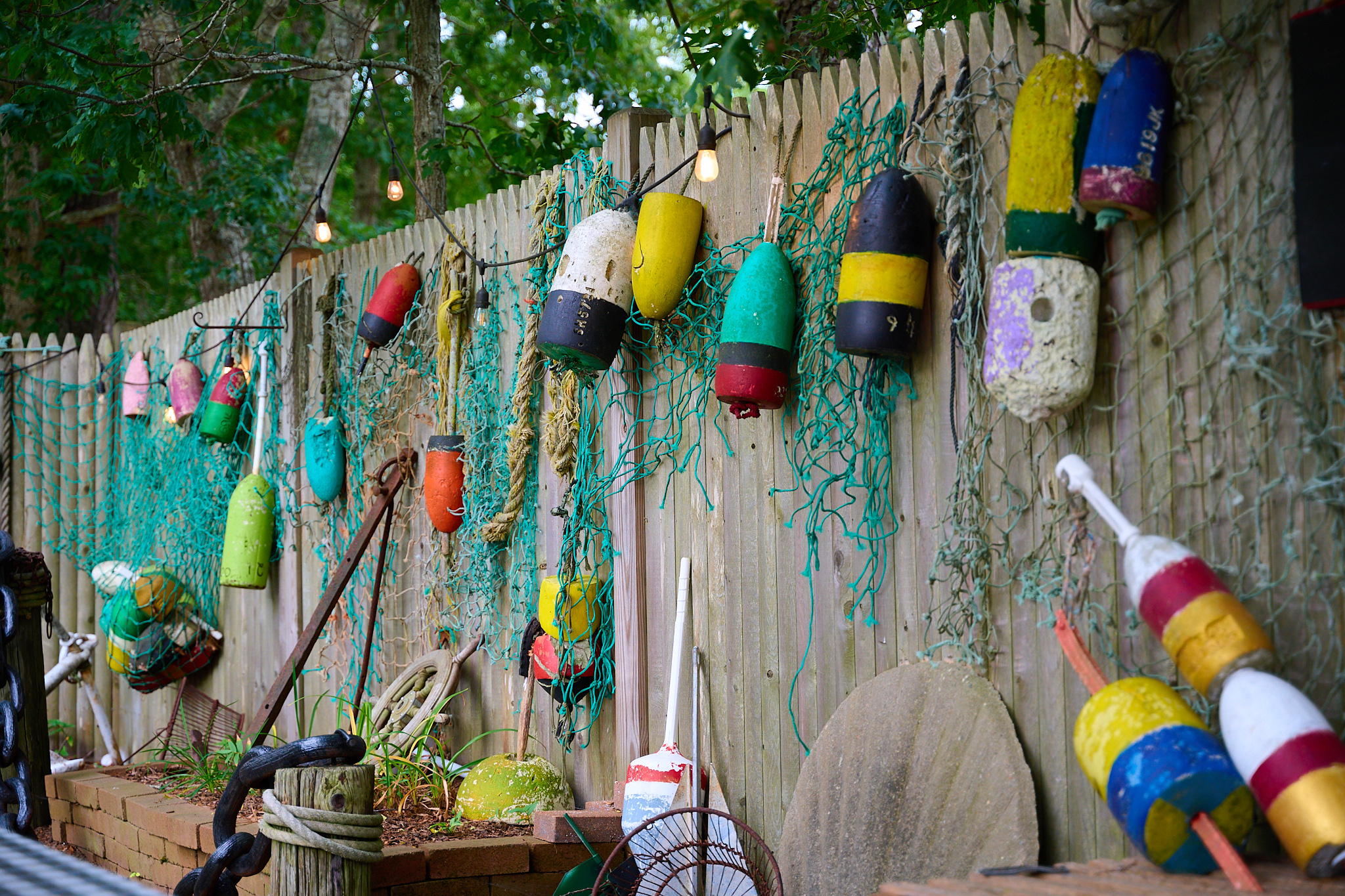 A collection of colorfull buoys